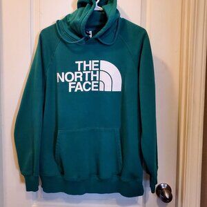The North Face Hoodie in bright Kelly green, size large.